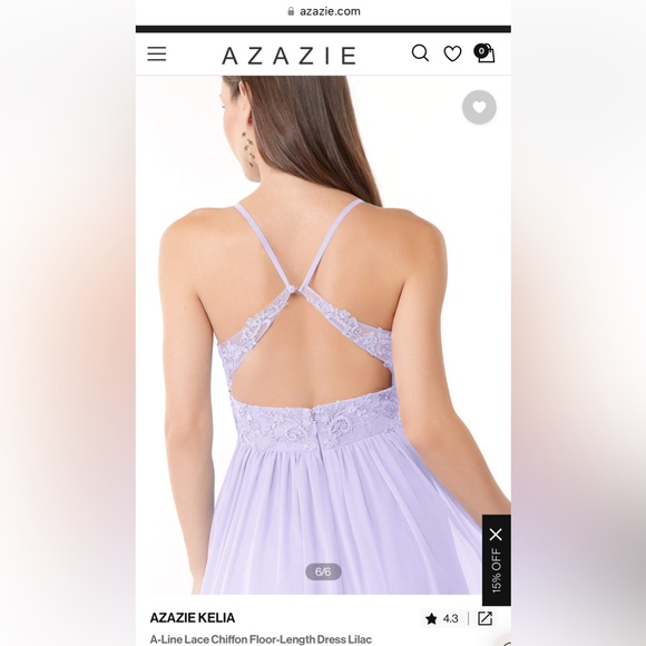 Azazie Lilac bridesmaid dress. Kelia. - Picture 2 of 5